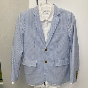 Zara J.Crew Size 12 Thompson suit and shirt seersucker 3PC